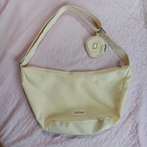 Daping Cream Crossbody Bag with Pouch