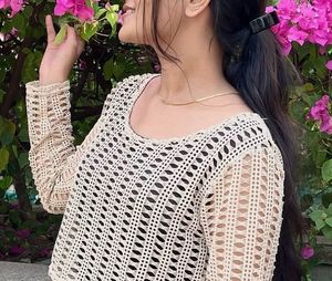crochet top &amp; green kurta combo