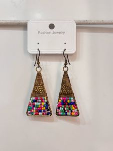 Boho Beaded Cone Earrings