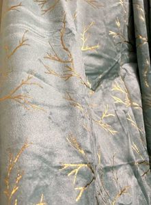 premium velvet leaf design door curtain
