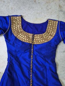 Elegant Royal Blue Embellished Ethnic Gown