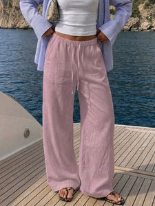 pink lenin pants