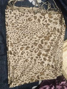 Elegant Cream Dupatta with Golden Stripes