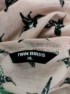 Pink Bird Print Shrug (Women's)