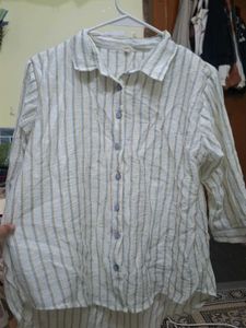 Striped Button-Up Blouse
