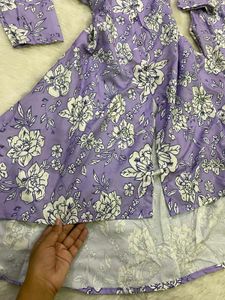 Lilac Lavender Floral Printed 2-Piece Co-Ord / Sui