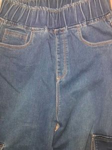 Stylish Blue Denim Cargo Pants