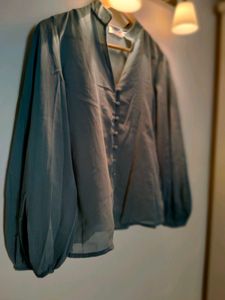 Elegant V-Neck Button-Up Blouse