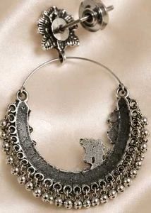 Boho Silver Jhumka Earrings