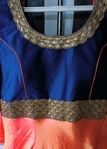 Heavy Embroidered Mulberry Silk Ethnic Gown