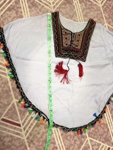 Embroidered Poncho Top