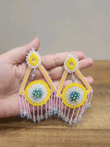 Boho Beaded Chandelier Earrings