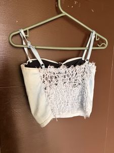 Light Wash Denim Corset Top