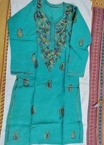 Green Chikankari Kurta