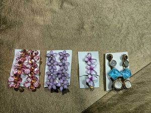 Cute Flower Hair Clips & Earrings Set
