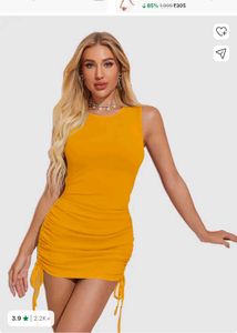 Ruched Drawstring Bodycon Dress