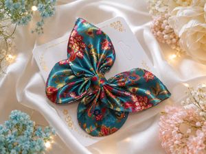 Floral Satin Butterfly Hair Clip