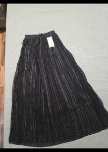 Cream Button-Front A-Line Skirt