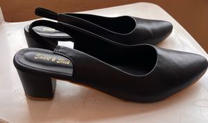Chic Black Slingback Block Heels