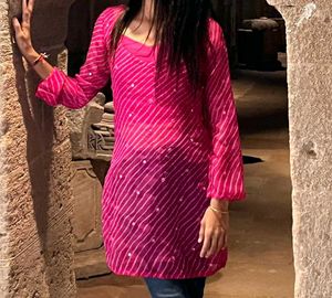Vibrant Pink Knit Tunic Top