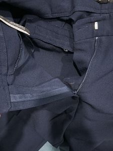 Navy Blue Pleated Trousers