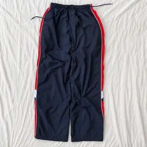 Navy Blue track Pants with Red Stripes