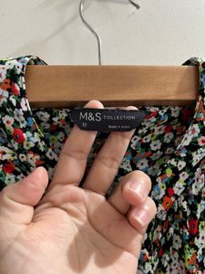 Marks and Spencer Floral Print Button-Up Tunic.
