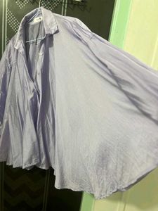 Oversized Lavender Button-Down Shirt