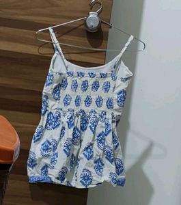 Boho Blue &amp; White Print Camisole Top