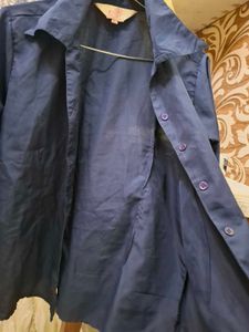 Classic Navy Blue Button-Up Shirt