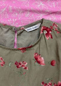 Floral Print A-Line Midi Dress