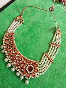 Stunning Red &amp; Pearl Jewellery Set