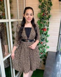 Leopard Print Mini Dress with Belt