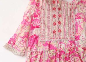 Beautiful Pink Floral Ethnic Gown