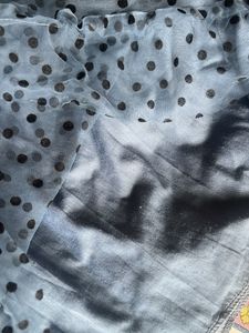 Chic Blue Polka Dot Tulle Dress