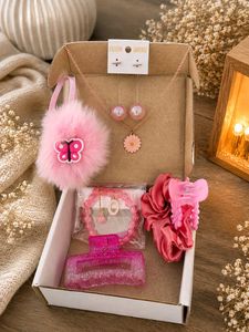 Cute Pink Jewelry & Hair Accessory Set for Rakhi