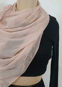 AND By Anita Dongre Pink Metallic Shimmer Scarf