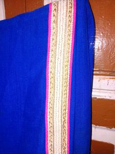 Elegant Royal Blue Saree with Border