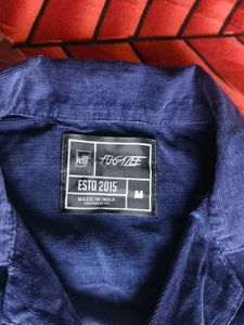 Navy Corduroy Sunflower Cuban Shirt
