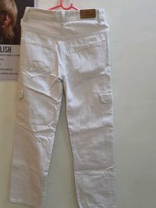 SALE💥Denim White Cargo Pants