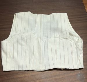 Pinstripe Cropped Vest