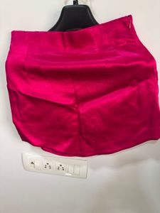 Satin Pink Mini Skirt