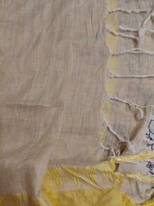 Elegant Beige &amp; Yellow dupatta full size