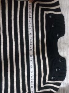 Striped Button Detail Sweater (too warm)