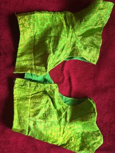 Light green pink boader half saree