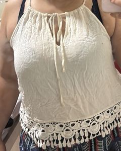 Forever 21 White Lace Tank Top