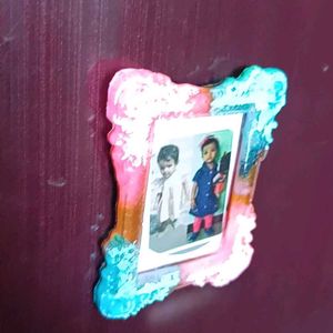 Handcrafted Double Photo Frame, fridge magnets
