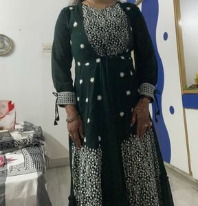 Emerald Green Embroidered Gown
