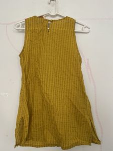 Mustard Yellow Textured Sleeveless Top