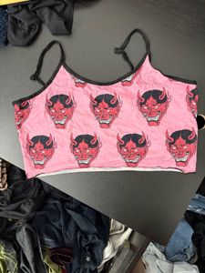 Pink Devil Print Cami Top